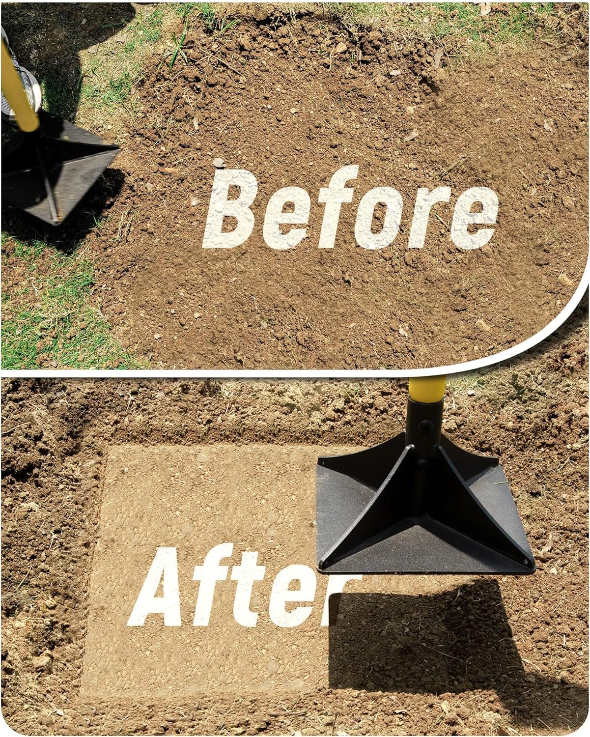 10"x10" Steel Tamper with 48" Handle, Heavy Duty Hand Compactor for Leveling - Photo 5