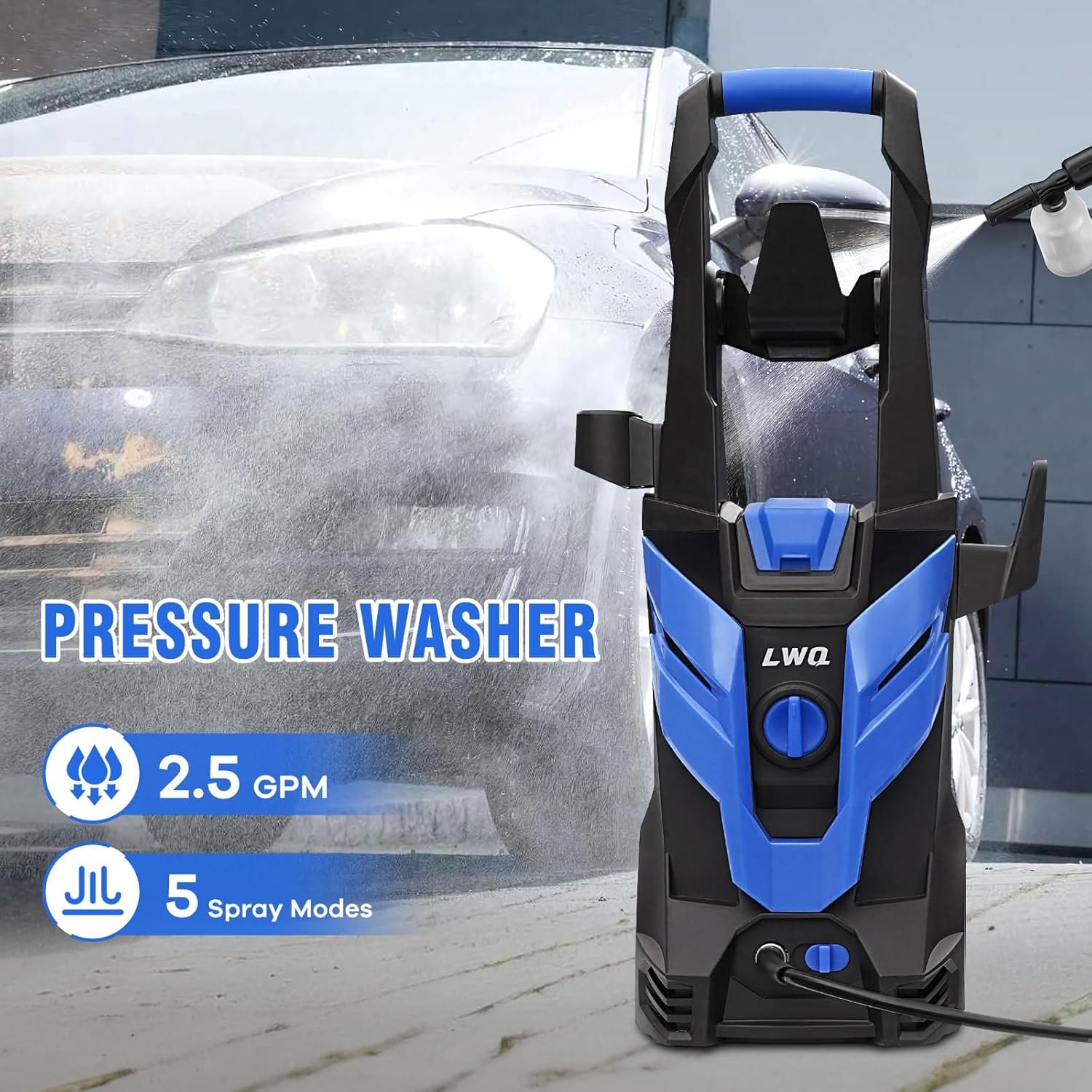 Pressure Washer, Power Washer with 4 Nozzles and Foam Cannon, High Pressure Clea - Photo 2
