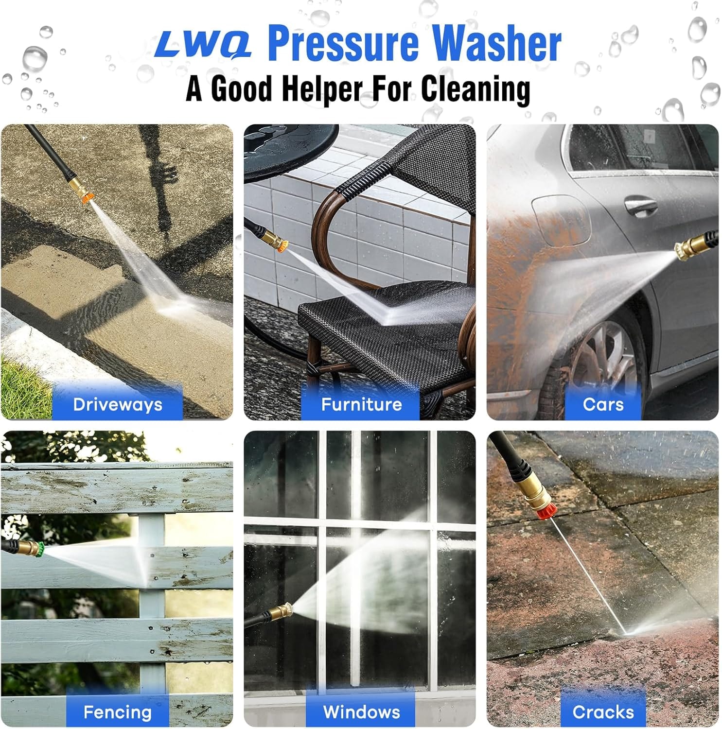 Pressure Washer, Power Washer with 4 Nozzles and Foam Cannon, High Pressure Clea - Photo 4